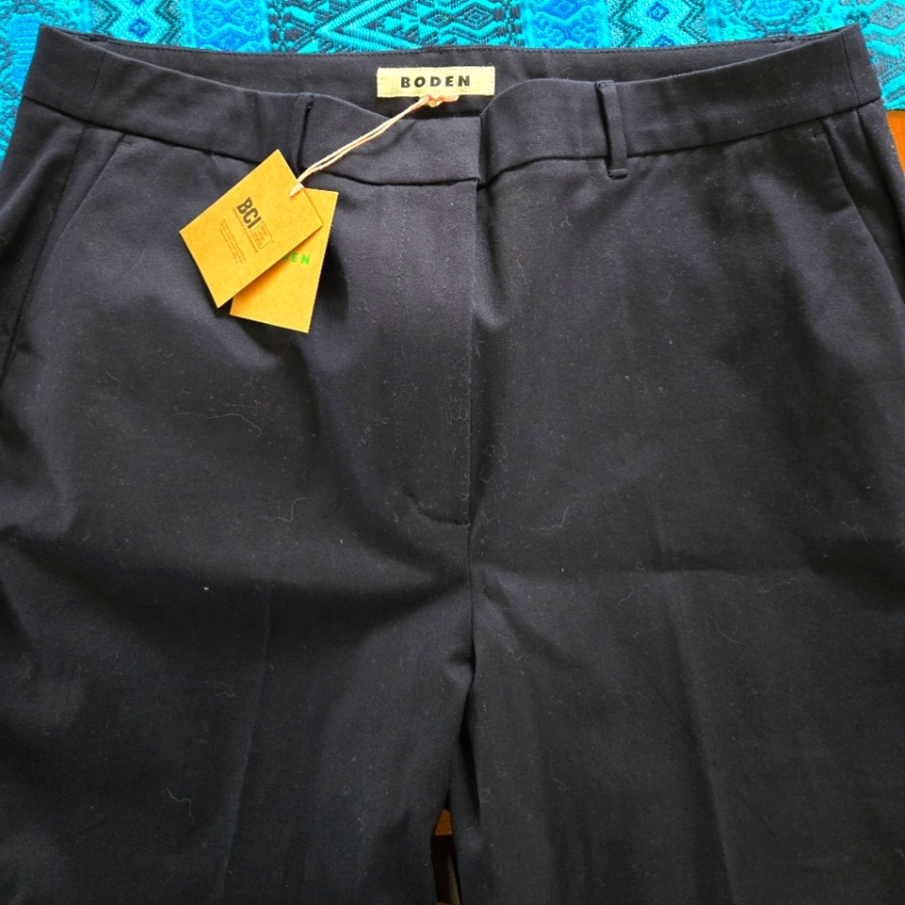 Boden Chelsea Stretch Trousers Size 14 Navy NWT